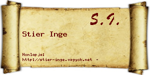 Stier Inge névjegykártya